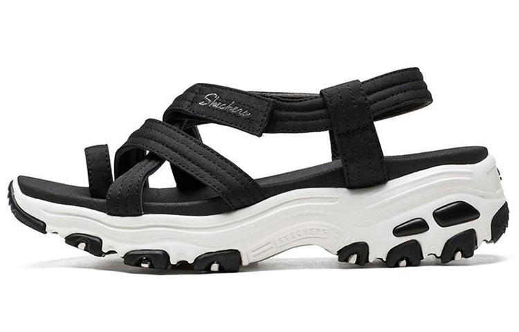 (Women) Skechers D'lites Sandals Black 31517-BLK