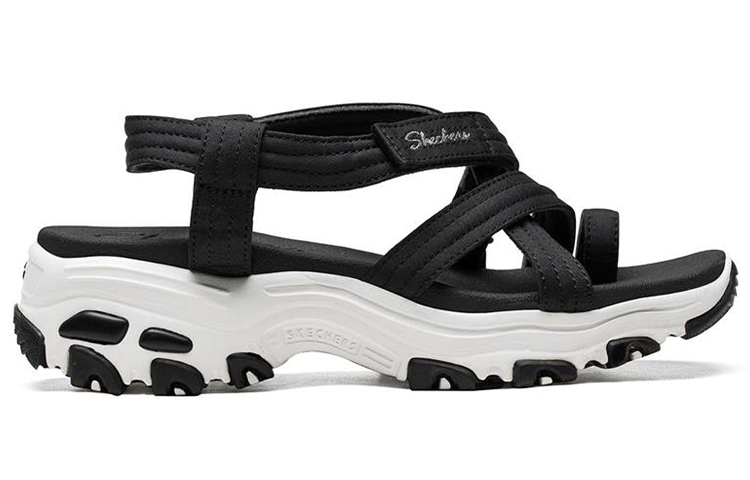 Order (Women) Skechers D'lites Sandals Black 31517-BLK