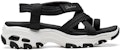 (Women) Skechers D'lites Sandals Black 31517-BLK