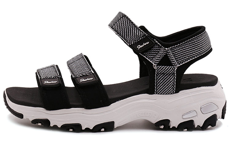 (Women) Skechers D Lites Sandals Black 31657-BLK