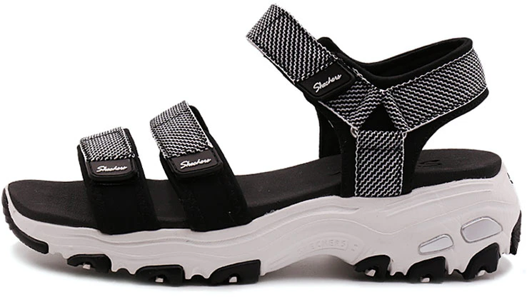 women-skechers-d-lites-sandals-black-31657-blk