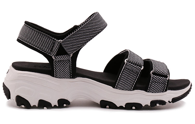Order (Women) Skechers D Lites Sandals Black 31657-BLK