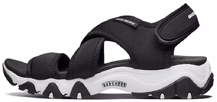 (Women) Skechers D'Lites Sandals Black/White 88888341-BLK (Women) Skechers D'Lites Sandals Black/White 88888341-BLK