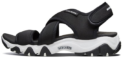 (Women) Skechers D'Lites Sandals Black/White 88888341-BLK (Women) Skechers D'Lites Sandals Black/White 88888341-BLK