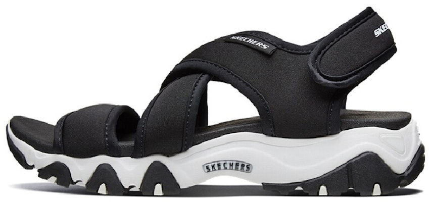 (Women) Skechers D'Lites Sandals Black/White 88888341-BLK Buy (Women) Skechers D'Lites Sandals Black/White 88888341-BLK