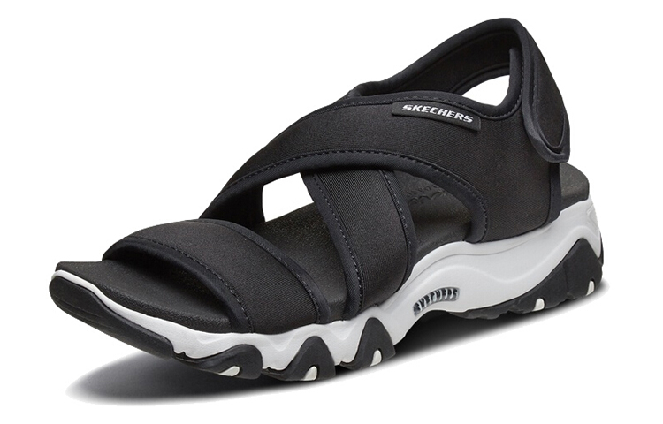 Order (Women) Skechers D'Lites Sandals Black/White 88888341-BLK