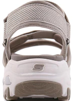 Lookbook Skechers D‘Lites 魔術貼 露趾平跟時尚運動涼鞋 女款 棕褐色