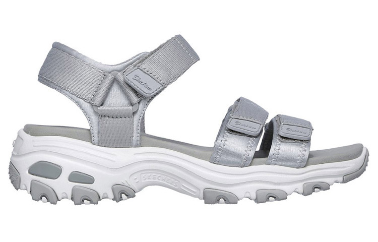 Order (Women) Skechers D'Lites Sandals Grey 31514-GRY
