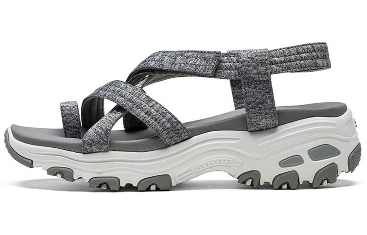 (Women) Skechers D'lites Sandals Grey 'Gray White' 31517-GRY