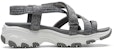 (Women) Skechers D'lites Sandals Grey 'Gray White' 31517-GRY