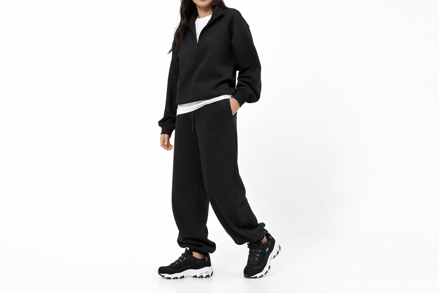 Order (Women) Skechers D lites Sneakers Black/Silver 11930-BLK