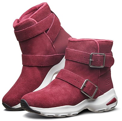 Skechers D'lites Ultra 休閒雪地靴 女款 酒紅色 Lookbook Skechers D'lites Ultra 休閒雪地靴 女款 酒紅色