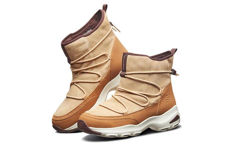 Lookbook Skechers D'lites Ultra 休閒雪地靴 女款 棕褐色