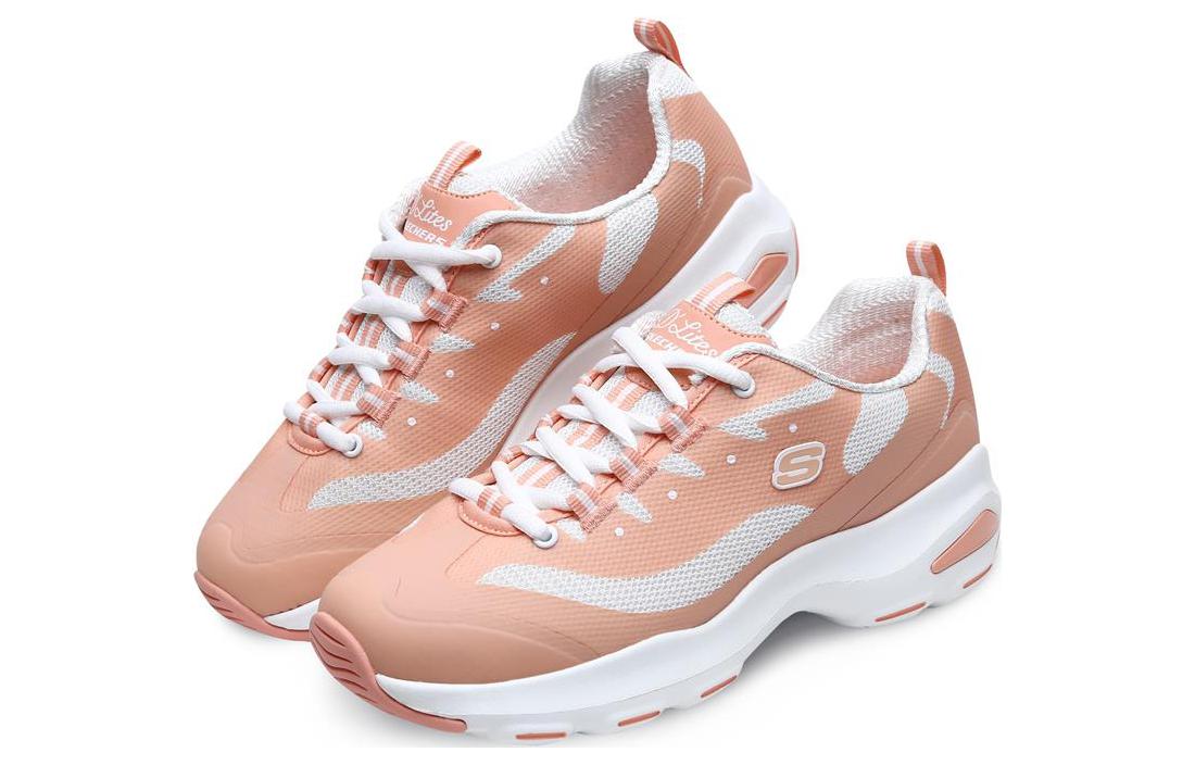 Lookbook Skechers D'LITES Ultra 耐磨透氣 低筒 运动休閒鞋 女款 珊瑚色