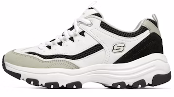 (Women) Skechers Arch Fit D'Lites 'White Black Beige' 8730066-WLGY (Women) Skechers Arch Fit D'Lites 'White Black Beige' 8730066-WLGY