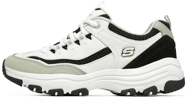 (Women) Skechers Arch Fit D'Lites 'White Black Beige' 8730066-WLGY Buy (Women) Skechers Arch Fit D'Lites 'White Black Beige' 8730066-WLGY