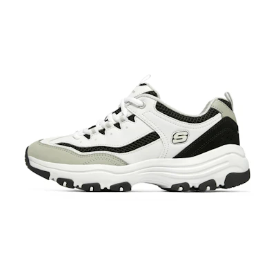 (W) Skechers Arch Fit D'Lites 'White Black Beige'