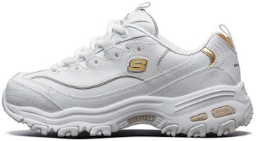 (Women) Skechers D'lites White/Gold 11931-WGD (Women) Skechers D'lites White/Gold 11931-WGD