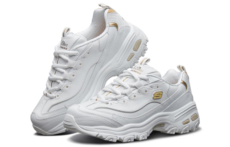 Shop Skechers D‘LITES 小白熊金標小白熊 低筒 老爹鞋 女款 白金色