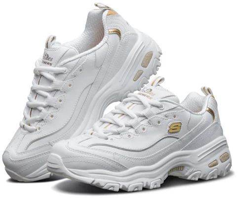 Skechers D‘LITES 小白熊金標小白熊 低筒 老爹鞋 女款 白金色 Shop Skechers D‘LITES 小白熊金標小白熊 低筒 老爹鞋 女款 白金色