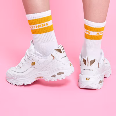 Skechers D‘LITES 小白熊金標小白熊 低筒 老爹鞋 女款 白金色 Sizing Skechers D‘LITES 小白熊金標小白熊 低筒 老爹鞋 女款 白金色