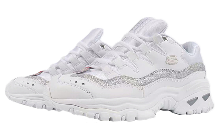(W) Skechers D'lites White/Silver 圖 3