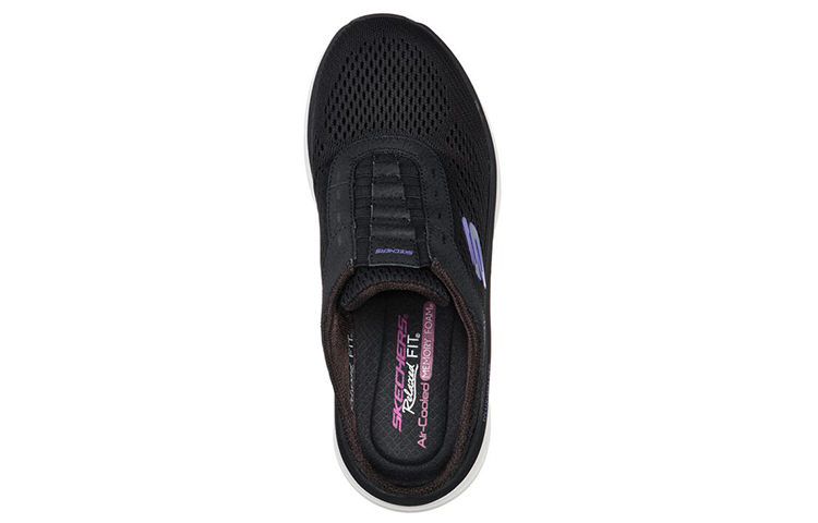Lookbook (Women) Skechers D'Lux Walker-Calm Aura 'Black White Purple' 149359-BKPR