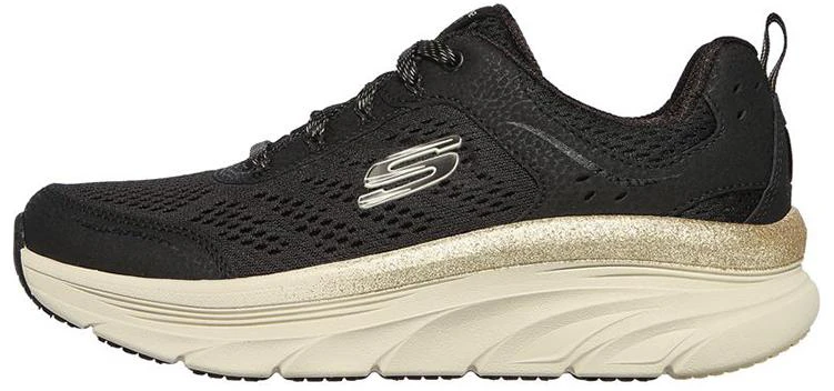 women-skechers-d-lux-walker-black-gold-149337-bkgd