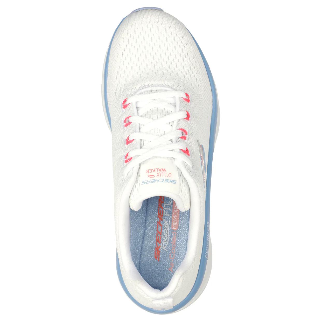 Lookbook (Women) Skechers D'Lux Walker 'White Blue' 149368-WPBL