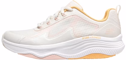 (Women) Skechers D'Lux Fitness 'White Yellow' 149899-NTMT (Women) Skechers D'Lux Fitness 'White Yellow' 149899-NTMT