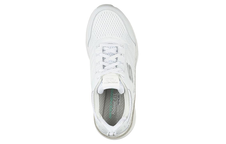 Shop (Women) Skechers D'Lux Walker 'White Silver' 149337-WSL