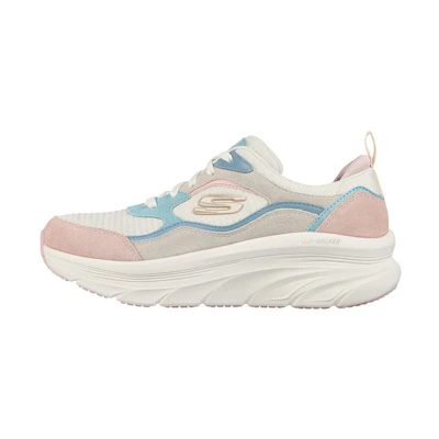 (W) Skechers D lux Walker Casual Shoes Blue/Pink/White