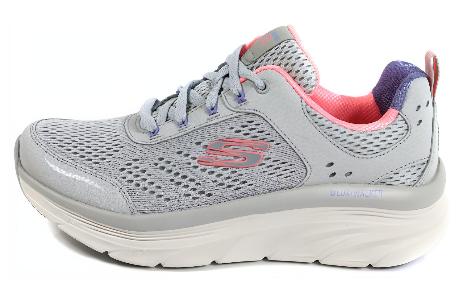 (Women) Skechers D'Luxe Walker 'Comfort Versatile Shock-Absorbing Wear-Resistant Low Top Casual Silver Pink' 149023-LGCL