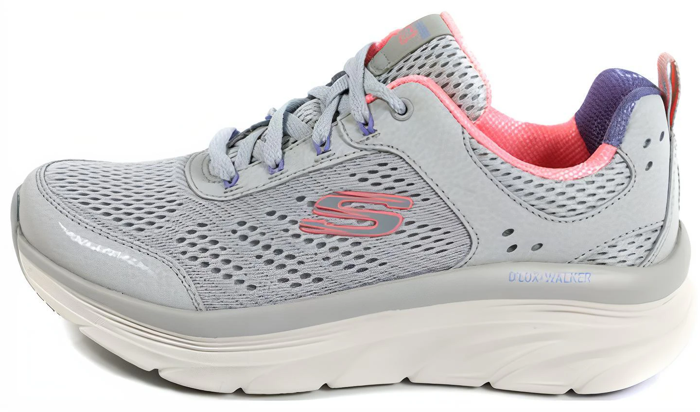 women-skechers-d-luxe-walker-comfort-versatile-shock-absorbing-wear-resistant-low-top-casual-silver-pink-149023-lgcl