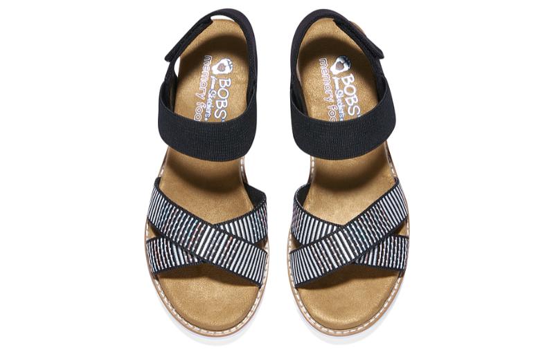 (W) Skechers Desert Kiss Cross Strap Casual Sandal 'Brown Black' 圖 4