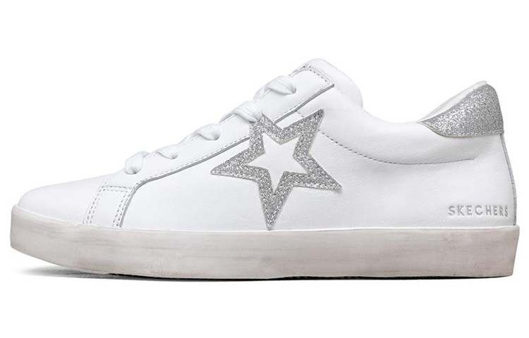 (Women) Skechers Diamond Starz Low-Top Sneakers White/Silver 155534-WSL