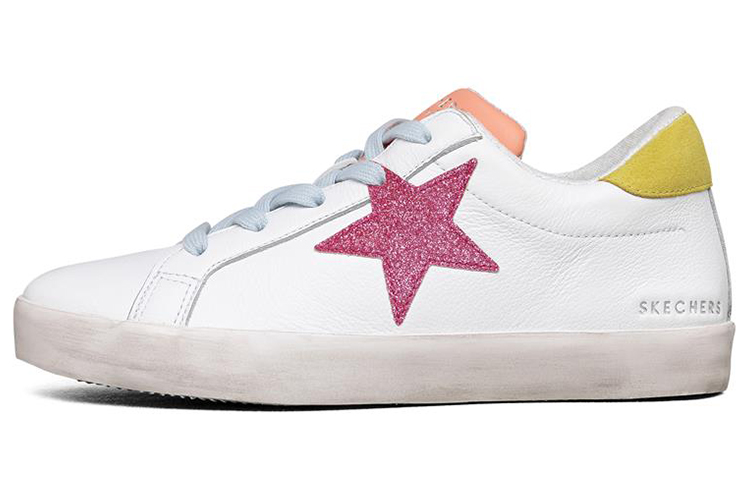 (Women) Skechers Diamond Starz Low-Top Sneakers White/Red/Yellow 155532-WMLT