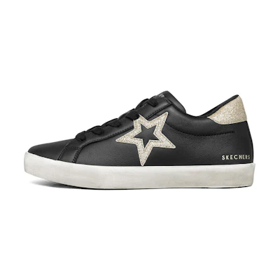 (W) Skechers Diamond Starz Low-Top Sneakers Black/Gold