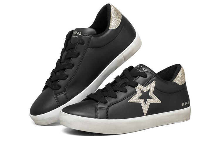(W) Skechers Diamond Starz Low-Top Sneakers Black/Gold 圖 3