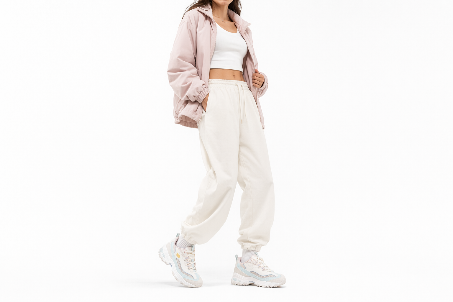 Order Skechers D'LITES 1.0 減震防滑耐磨 低筒 老爹鞋 女款 白粉
