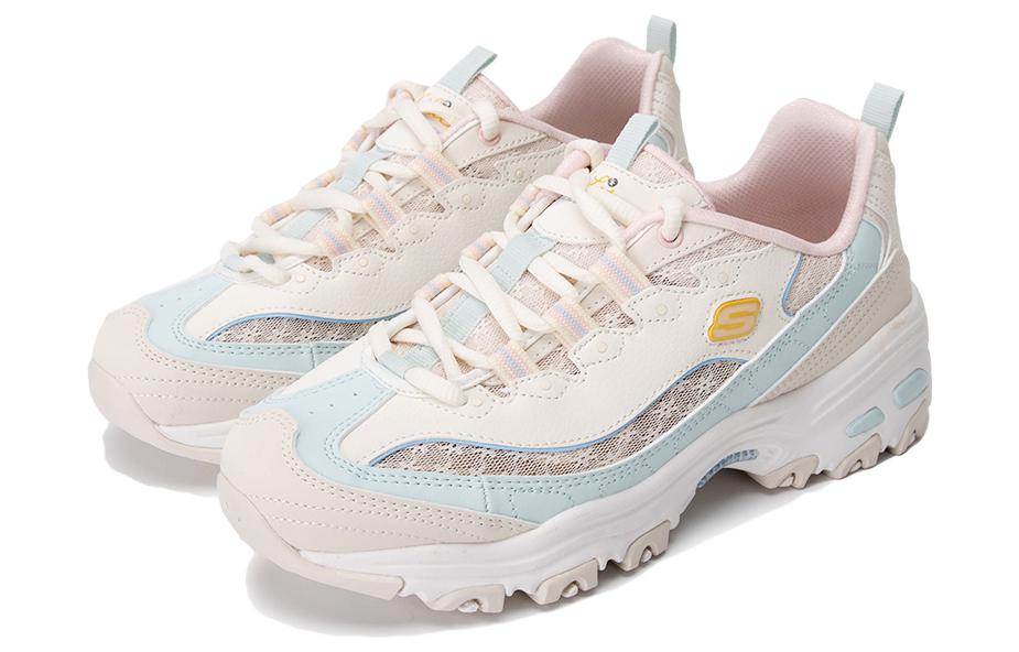 Lookbook Skechers D'LITES 1.0 減震防滑耐磨 低筒 老爹鞋 女款 白粉