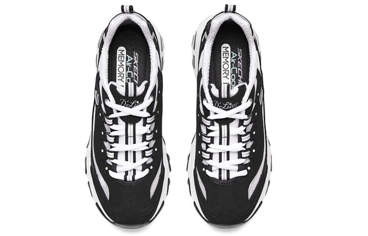 Shop Skechers D‘LITES 經典複古 減震輕便 高筒 運動休閒鞋 女款 黑白