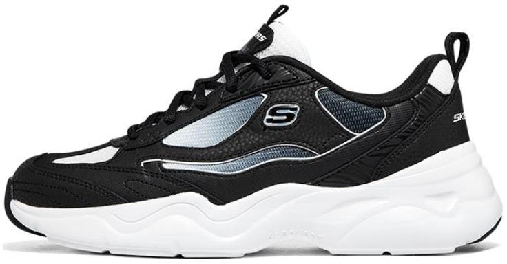 women-skechers-d-lites-airy-3-0-anti-slip-black-and-white-896075-bkw