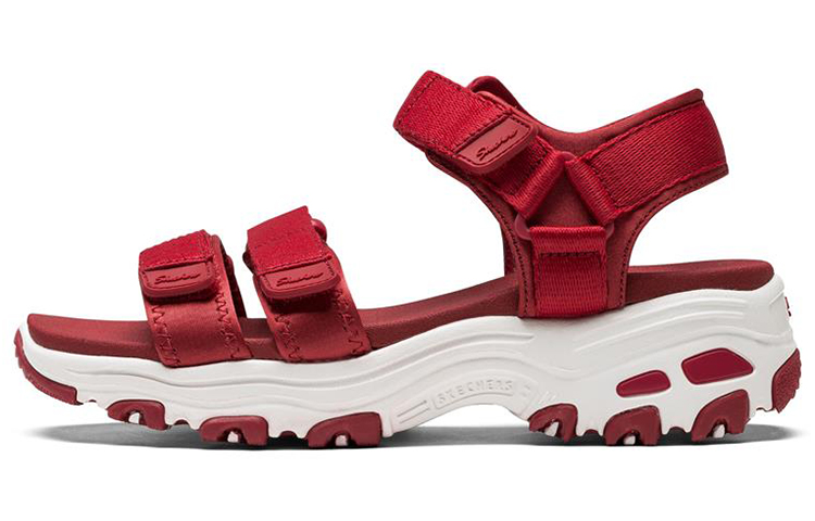 (W) Skechers DLites Retro Panda Red Sandals