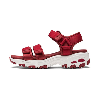 (W) Skechers DLites Retro Panda Red Sandals