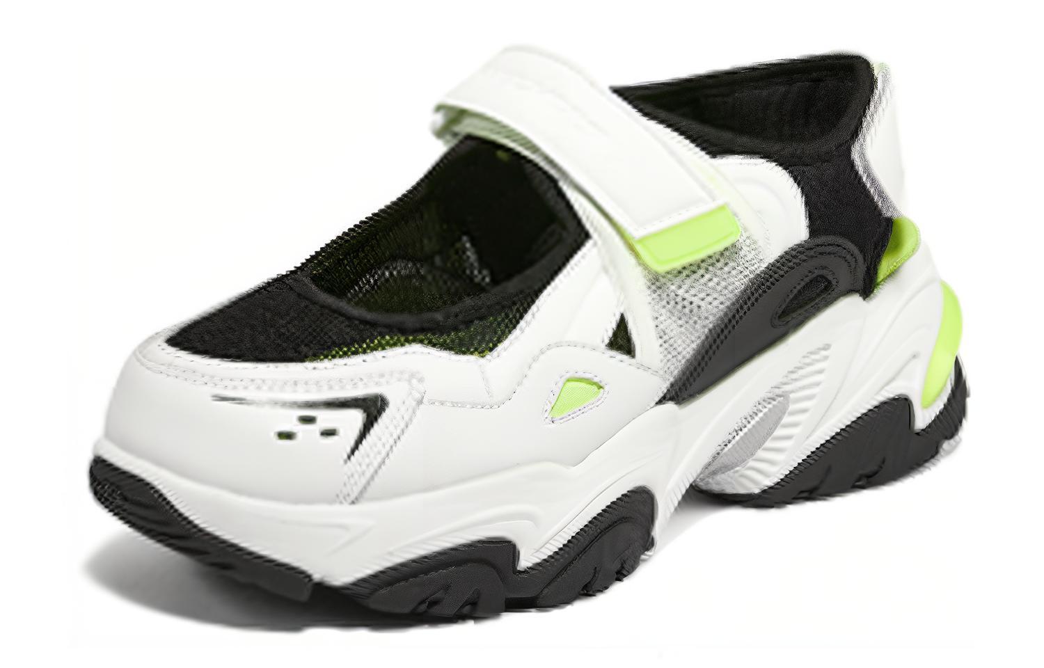 Lookbook (W) Skechers DLites Sandale ''Weiß Schwarz Neongrün'' 896053-WBKL
