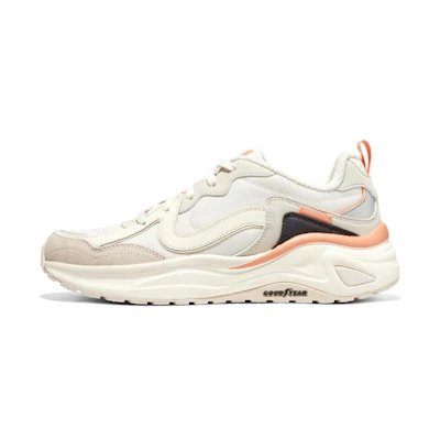 (W) Skechers Dlites Wave Shoes 'White Black Orange'