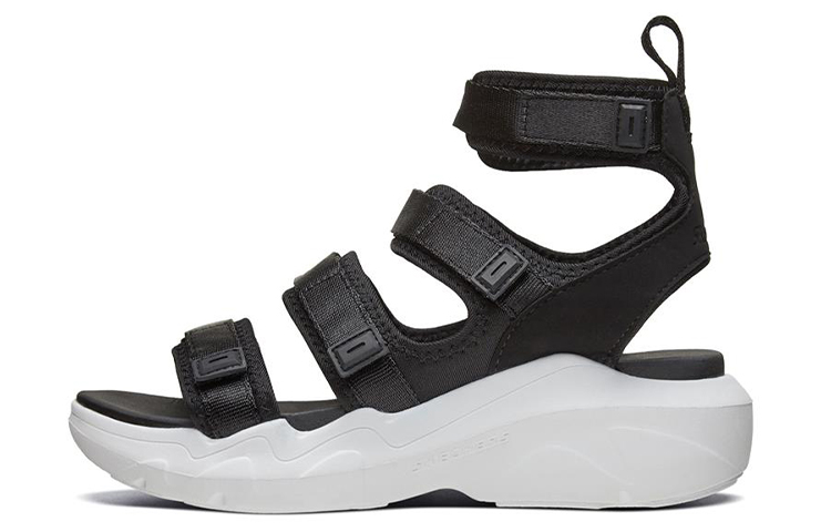 (Women) Skechers Dlt-A High-Top Sandals Black/White 66666209-BKW