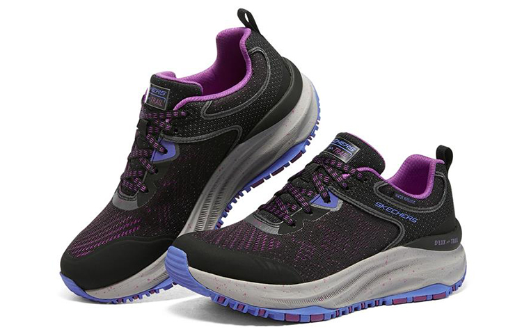 Lookbook (W) Skechers DLux Trail 'Hitam Ungu' 149842-BKPR