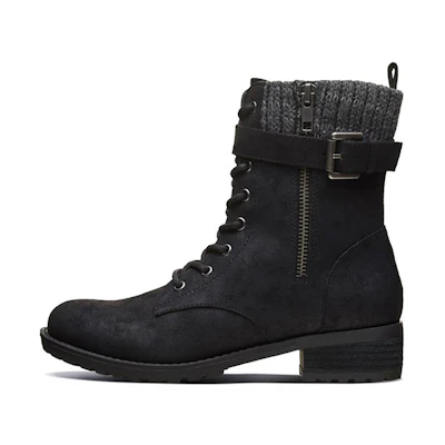 (W) Skechers Dome 'Black Strap Fashion Boot'